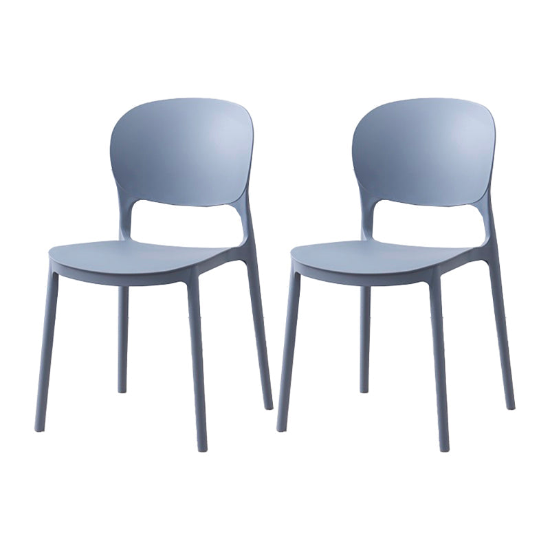 Scandinavian Restaurant Stacking Side Chair Matte Finish Plastic Dining Chair Grey 2 Piece Set Clearhalo 'Dining Chairs' 'Dining Tables & Seating' 'dining_chair' 'furn' 'furn_dining_chair' 'Furniture' 'Kitchen & Dining Furniture' 5242158