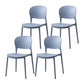 Scandinavian Restaurant Stacking Side Chair Matte Finish Plastic Dining Chair Grey 4 Piece Set Clearhalo 'Dining Chairs' 'Dining Tables & Seating' 'dining_chair' 'furn' 'furn_dining_chair' 'Furniture' 'Kitchen & Dining Furniture' 5242159