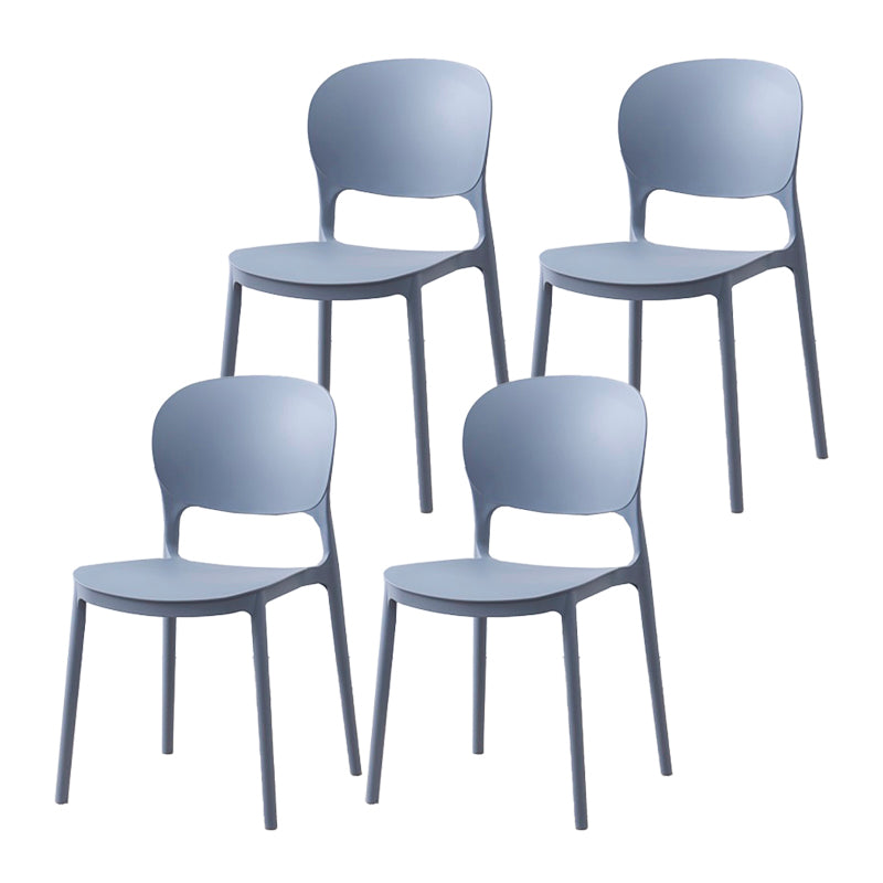 Scandinavian Restaurant Stacking Side Chair Matte Finish Plastic Dining Chair Grey 4 Piece Set Clearhalo 'Dining Chairs' 'Dining Tables & Seating' 'dining_chair' 'furn' 'furn_dining_chair' 'Furniture' 'Kitchen & Dining Furniture' 5242159