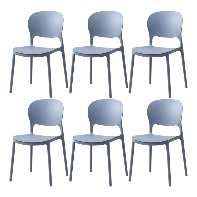 Scandinavian Restaurant Stacking Side Chair Matte Finish Plastic Dining Chair Grey 6 Piece Set Clearhalo 'Dining Chairs' 'Dining Tables & Seating' 'dining_chair' 'furn' 'furn_dining_chair' 'Furniture' 'Kitchen & Dining Furniture' 5242161