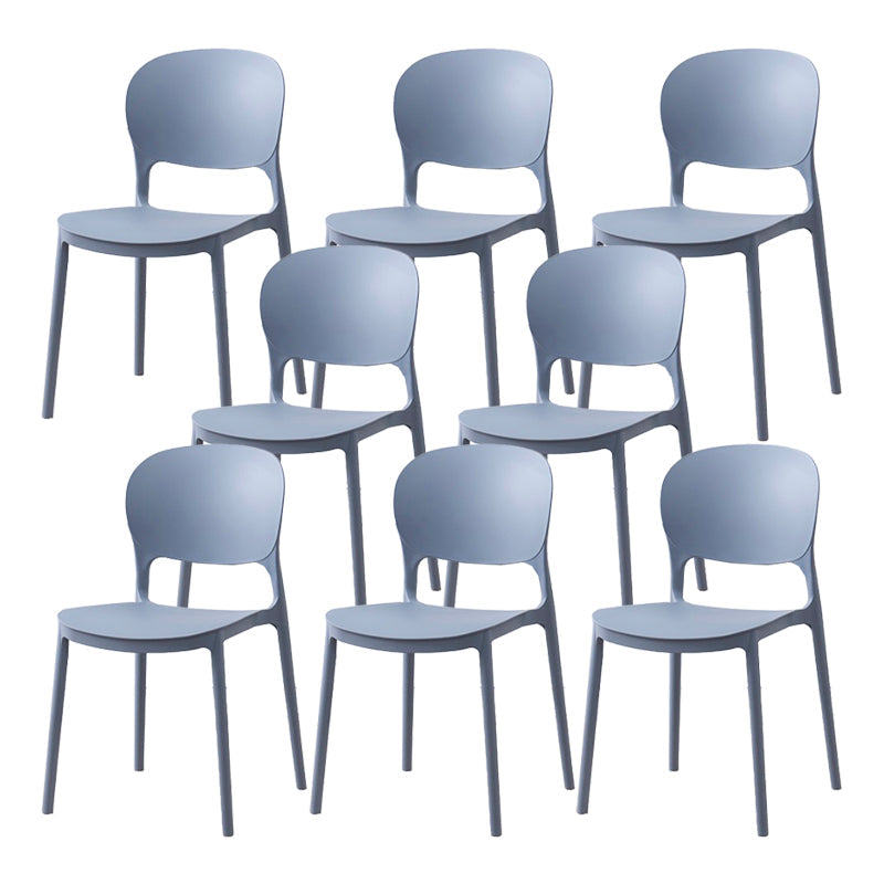 Scandinavian Restaurant Stacking Side Chair Matte Finish Plastic Dining Chair Grey 8 Piece Set Clearhalo 'Dining Chairs' 'Dining Tables & Seating' 'dining_chair' 'furn' 'furn_dining_chair' 'Furniture' 'Kitchen & Dining Furniture' 5242163