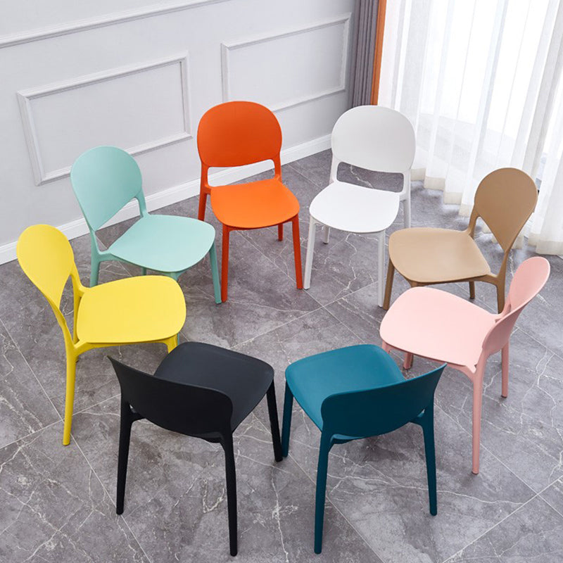 Scandinavian Restaurant Stacking Side Chair Matte Finish Plastic Dining Chair Clearhalo 'Dining Chairs' 'Dining Tables & Seating' 'dining_chair' 'furn' 'furn_dining_chair' 'Furniture' 'Kitchen & Dining Furniture' 5242167