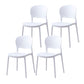 Scandinavian Restaurant Stacking Side Chair Matte Finish Plastic Dining Chair White 4 Piece Set Clearhalo 'Dining Chairs' 'Dining Tables & Seating' 'dining_chair' 'furn' 'furn_dining_chair' 'Furniture' 'Kitchen & Dining Furniture' 5242168