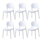 Scandinavian Restaurant Stacking Side Chair Matte Finish Plastic Dining Chair White 6 Piece Set Clearhalo 'Dining Chairs' 'Dining Tables & Seating' 'dining_chair' 'furn' 'furn_dining_chair' 'Furniture' 'Kitchen & Dining Furniture' 5242169