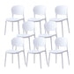Scandinavian Restaurant Stacking Side Chair Matte Finish Plastic Dining Chair White 8 Piece Set Clearhalo 'Dining Chairs' 'Dining Tables & Seating' 'dining_chair' 'furn' 'furn_dining_chair' 'Furniture' 'Kitchen & Dining Furniture' 5242172