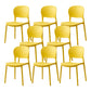 Scandinavian Restaurant Stacking Side Chair Matte Finish Plastic Dining Chair Yellow 8 Piece Set Clearhalo 'Dining Chairs' 'Dining Tables & Seating' 'dining_chair' 'furn' 'furn_dining_chair' 'Furniture' 'Kitchen & Dining Furniture' 5242183