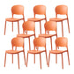 Scandinavian Restaurant Stacking Side Chair Matte Finish Plastic Dining Chair Orange 8 Piece Set Clearhalo 'Dining Chairs' 'Dining Tables & Seating' 'dining_chair' 'furn' 'furn_dining_chair' 'Furniture' 'Kitchen & Dining Furniture' 5242187