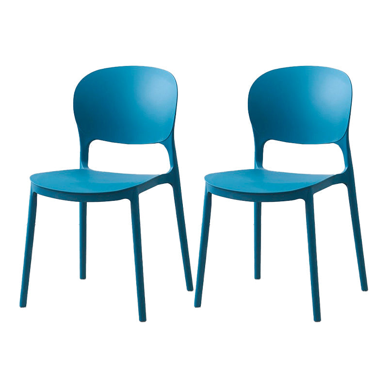 Scandinavian Restaurant Stacking Side Chair Matte Finish Plastic Dining Chair Blue 2 Piece Set Clearhalo 'Dining Chairs' 'Dining Tables & Seating' 'dining_chair' 'furn' 'furn_dining_chair' 'Furniture' 'Kitchen & Dining Furniture' 5242188