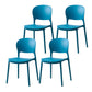 Scandinavian Restaurant Stacking Side Chair Matte Finish Plastic Dining Chair Blue 4 Piece Set Clearhalo 'Dining Chairs' 'Dining Tables & Seating' 'dining_chair' 'furn' 'furn_dining_chair' 'Furniture' 'Kitchen & Dining Furniture' 5242189