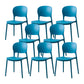Scandinavian Restaurant Stacking Side Chair Matte Finish Plastic Dining Chair Blue 8 Piece Set Clearhalo 'Dining Chairs' 'Dining Tables & Seating' 'dining_chair' 'furn' 'furn_dining_chair' 'Furniture' 'Kitchen & Dining Furniture' 5242191