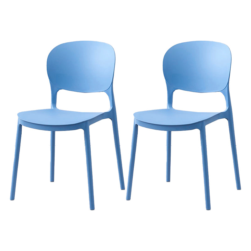 Scandinavian Restaurant Stacking Side Chair Matte Finish Plastic Dining Chair Sky Blue 2 Piece Set Clearhalo 'Dining Chairs' 'Dining Tables & Seating' 'dining_chair' 'furn' 'furn_dining_chair' 'Furniture' 'Kitchen & Dining Furniture' 5242192