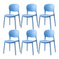 Scandinavian Restaurant Stacking Side Chair Matte Finish Plastic Dining Chair Sky Blue 6 Piece Set Clearhalo 'Dining Chairs' 'Dining Tables & Seating' 'dining_chair' 'furn' 'furn_dining_chair' 'Furniture' 'Kitchen & Dining Furniture' 5242194