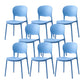 Scandinavian Restaurant Stacking Side Chair Matte Finish Plastic Dining Chair Sky Blue 8 Piece Set Clearhalo 'Dining Chairs' 'Dining Tables & Seating' 'dining_chair' 'furn' 'furn_dining_chair' 'Furniture' 'Kitchen & Dining Furniture' 5242195
