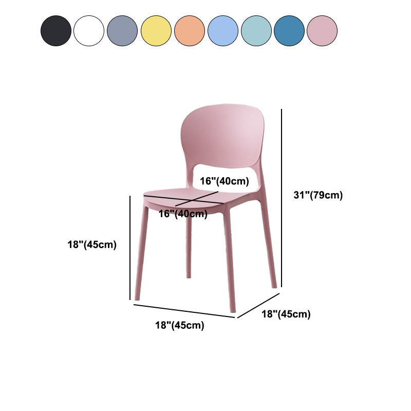 Scandinavian Restaurant Stacking Side Chair Matte Finish Plastic Dining Chair Clearhalo 'Dining Chairs' 'Dining Tables & Seating' 'dining_chair' 'furn' 'furn_dining_chair' 'Furniture' 'Kitchen & Dining Furniture' 5242200