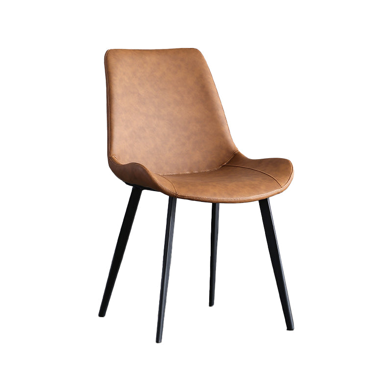 Industrial Style Faux Leather Side Chairs Arm Solid Back Dining Side Chair Clearhalo 'Dining Chairs' 'Dining Tables & Seating' 'dining_chair' 'furn' 'furn_dining_chair' 'Furniture' 'Kitchen & Dining Furniture' 5242310