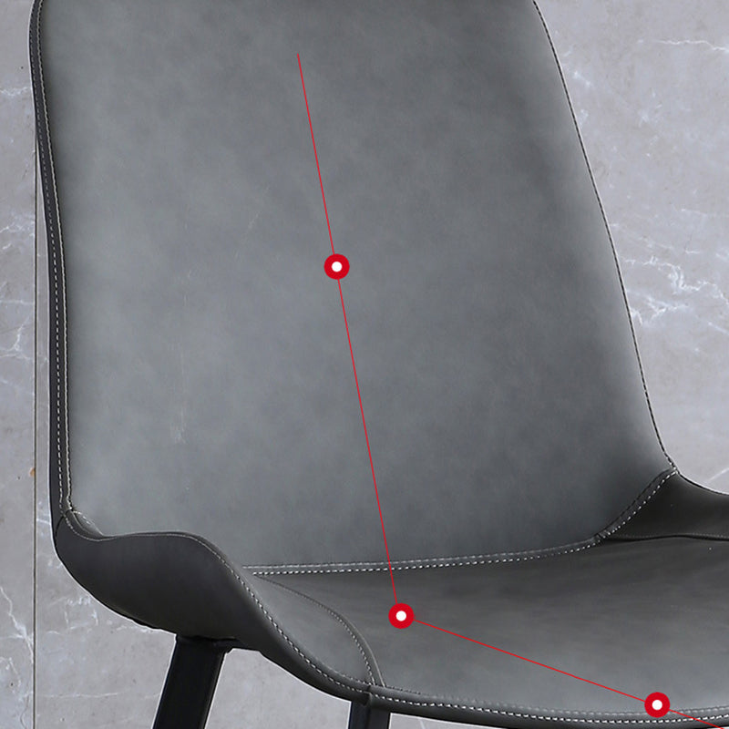 Industrial Style Faux Leather Side Chairs Arm Solid Back Dining Side Chair Clearhalo 'Dining Chairs' 'Dining Tables & Seating' 'dining_chair' 'furn' 'furn_dining_chair' 'Furniture' 'Kitchen & Dining Furniture' 5242312