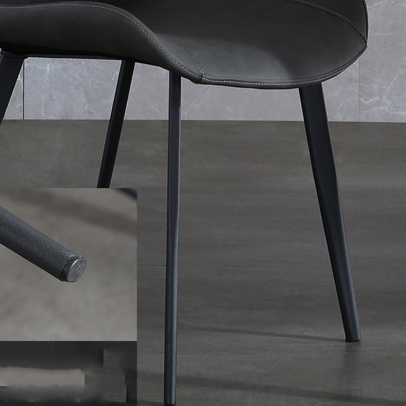 Industrial Style Faux Leather Side Chairs Arm Solid Back Dining Side Chair Clearhalo 'Dining Chairs' 'Dining Tables & Seating' 'dining_chair' 'furn' 'furn_dining_chair' 'Furniture' 'Kitchen & Dining Furniture' 5242317