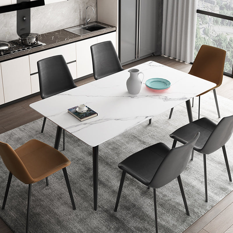 Industrial Style Faux Leather Side Chairs Arm Solid Back Dining Side Chair Clearhalo 'Dining Chairs' 'Dining Tables & Seating' 'dining_chair' 'furn' 'furn_dining_chair' 'Furniture' 'Kitchen & Dining Furniture' 5242319