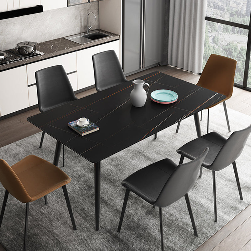 Industrial Style Faux Leather Side Chairs Arm Solid Back Dining Side Chair Clearhalo 'Dining Chairs' 'Dining Tables & Seating' 'dining_chair' 'furn' 'furn_dining_chair' 'Furniture' 'Kitchen & Dining Furniture' 5242320