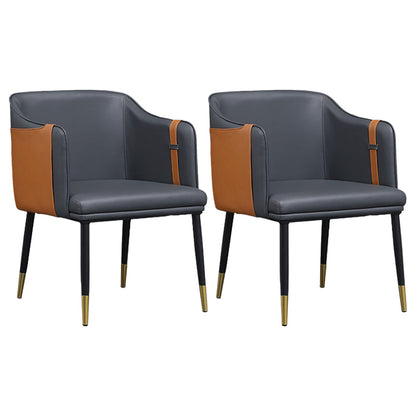 Sillas laterales de comedor de cuero de estilo escandinava