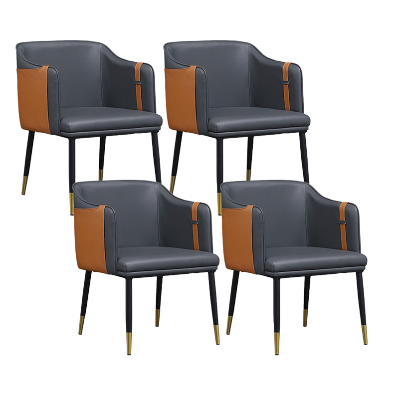 Sillas laterales de comedor de cuero de estilo escandinava