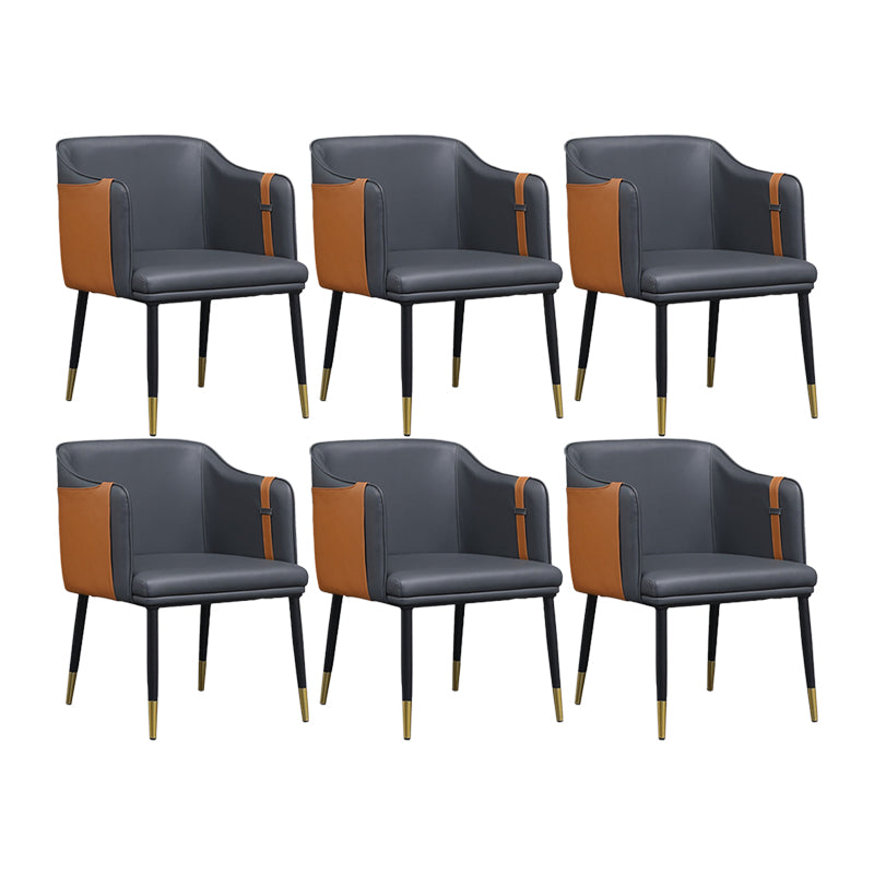 Sillas laterales de comedor de cuero de estilo escandinava