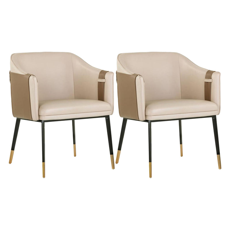 Sillas laterales de comedor de cuero de estilo escandinava