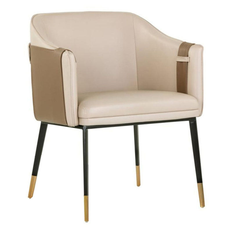 Sillas laterales de comedor de cuero de estilo escandinava