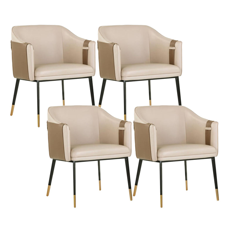 Sillas laterales de comedor de cuero de estilo escandinava