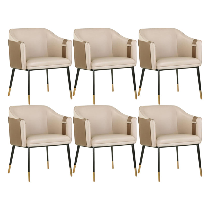 Sillas laterales de comedor de cuero de estilo escandinava