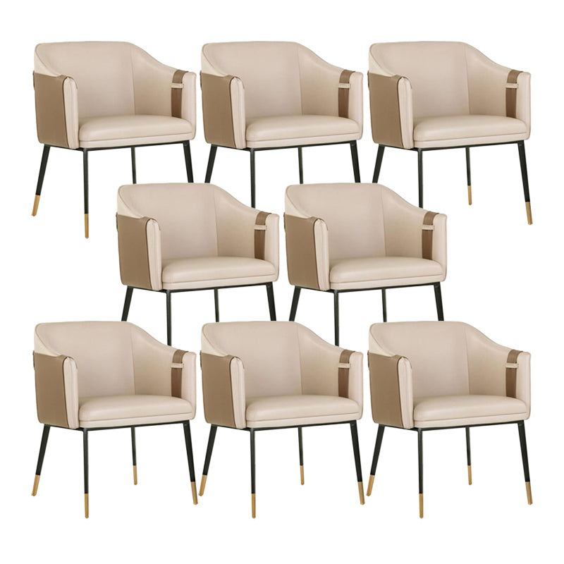 Sillas laterales de comedor de cuero de estilo escandinava