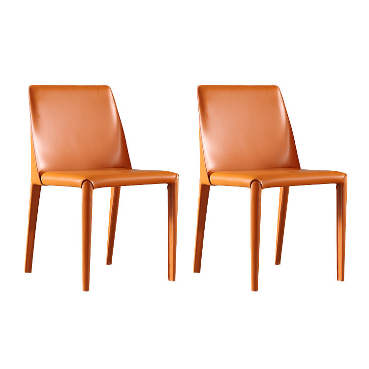 Eigentijdse stijl lederen eetstoel armloze stoere rugstoelen