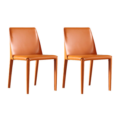 Eigentijdse stijl lederen eetstoel armloze stoere rugstoelen