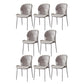 Contemporary Leather Dining Side Chairs for Home Armless Solid Back Chairs