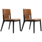 Contemporary Solid Back Armless Dining Chairs for Home Leather Dining Chairs