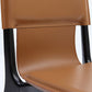 Contemporary Solid Back Armless Dining Chairs for Home Leather Dining Chairs