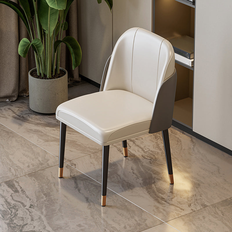 Scandinavian Style Leather Dining Chairs Solid Back Armless Dining Chair Clearhalo 'Dining Chairs' 'Dining Tables & Seating' 'dining_chair' 'furn' 'furn_dining_chair' 'Furniture' 'Kitchen & Dining Furniture' 5242413