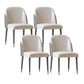 Scandinavian Style Leather Dining Chairs Solid Back Armless Dining Chair White-Gray 4 Piece Set Clearhalo 'Dining Chairs' 'Dining Tables & Seating' 'dining_chair' 'furn' 'furn_dining_chair' 'Furniture' 'Kitchen & Dining Furniture' 5242416