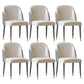Scandinavian Style Leather Dining Chairs Solid Back Armless Dining Chair White-Gray 6 Piece Set Clearhalo 'Dining Chairs' 'Dining Tables & Seating' 'dining_chair' 'furn' 'furn_dining_chair' 'Furniture' 'Kitchen & Dining Furniture' 5242417