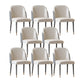 Scandinavian Style Leather Dining Chairs Solid Back Armless Dining Chair White-Gray 8 Piece Set Clearhalo 'Dining Chairs' 'Dining Tables & Seating' 'dining_chair' 'furn' 'furn_dining_chair' 'Furniture' 'Kitchen & Dining Furniture' 5242420
