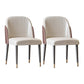 Scandinavian Style Leather Dining Chairs Solid Back Armless Dining Chair White-Brown 2 Piece Set Clearhalo 'Dining Chairs' 'Dining Tables & Seating' 'dining_chair' 'furn' 'furn_dining_chair' 'Furniture' 'Kitchen & Dining Furniture' 5242421