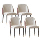 Scandinavian Style Leather Dining Chairs Solid Back Armless Dining Chair White-Brown 4 Piece Set Clearhalo 'Dining Chairs' 'Dining Tables & Seating' 'dining_chair' 'furn' 'furn_dining_chair' 'Furniture' 'Kitchen & Dining Furniture' 5242423