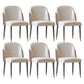 Scandinavian Style Leather Dining Chairs Solid Back Armless Dining Chair White-Brown 6 Piece Set Clearhalo 'Dining Chairs' 'Dining Tables & Seating' 'dining_chair' 'furn' 'furn_dining_chair' 'Furniture' 'Kitchen & Dining Furniture' 5242425