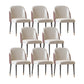 Scandinavian Style Leather Dining Chairs Solid Back Armless Dining Chair White-Brown 8 Piece Set Clearhalo 'Dining Chairs' 'Dining Tables & Seating' 'dining_chair' 'furn' 'furn_dining_chair' 'Furniture' 'Kitchen & Dining Furniture' 5242427