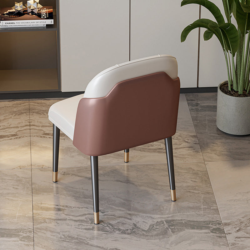 Scandinavian Style Leather Dining Chairs Solid Back Armless Dining Chair Clearhalo 'Dining Chairs' 'Dining Tables & Seating' 'dining_chair' 'furn' 'furn_dining_chair' 'Furniture' 'Kitchen & Dining Furniture' 5242430