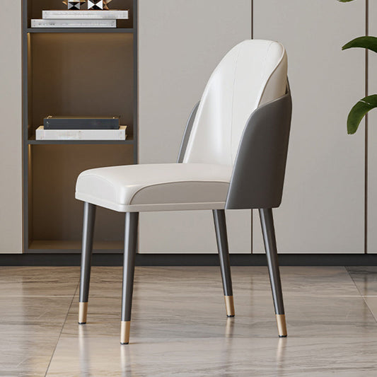 Scandinavian Style Leather Dining Chairs Solid Back Armless Dining Chair Clearhalo 'Dining Chairs' 'Dining Tables & Seating' 'dining_chair' 'furn' 'furn_dining_chair' 'Furniture' 'Kitchen & Dining Furniture' 5242431