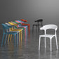 Scandinavian Matte Finish Plastic Dining Chair Milk Tea Shop Stacking Arm Chair