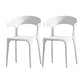 Scandinavian Matte Finish Plastic Dining Chair Milk Tea Shop Stacking Arm Chair