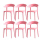 Scandinavian Matte Finish Plastic Dining Chair Milk Tea Shop Stacking Arm Chair