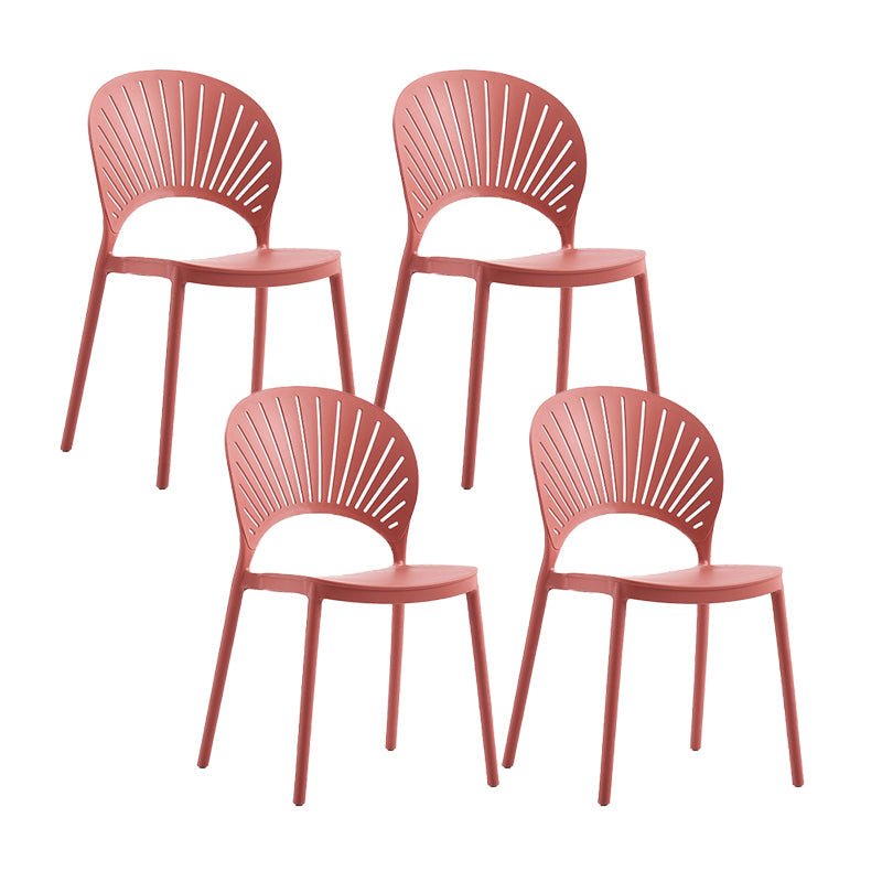 Silla lateral de té de leche escandinava apilada acabado mate silla de comedor de plástico